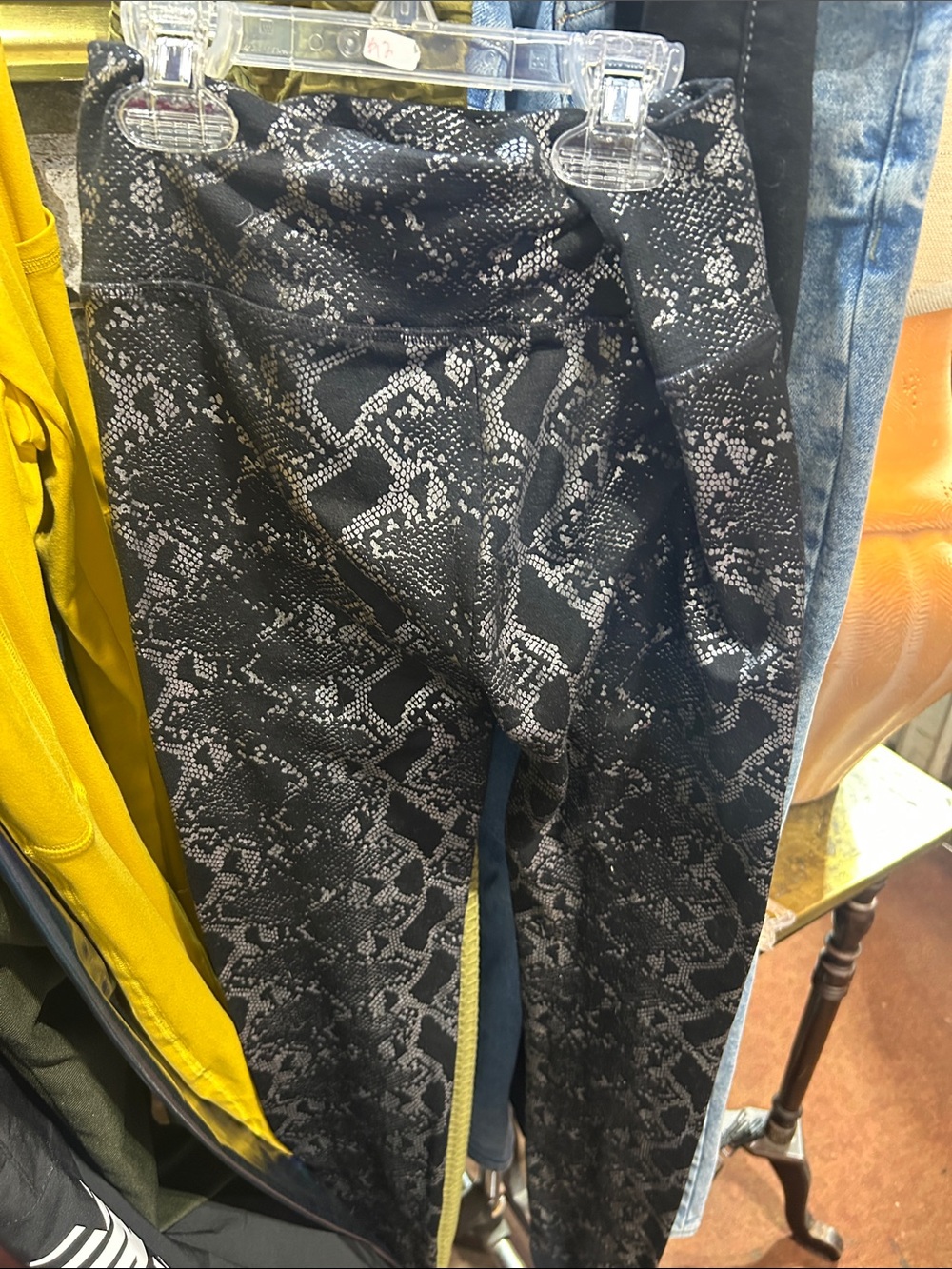 Zenana Outfitters Black Snake-Print Leggings